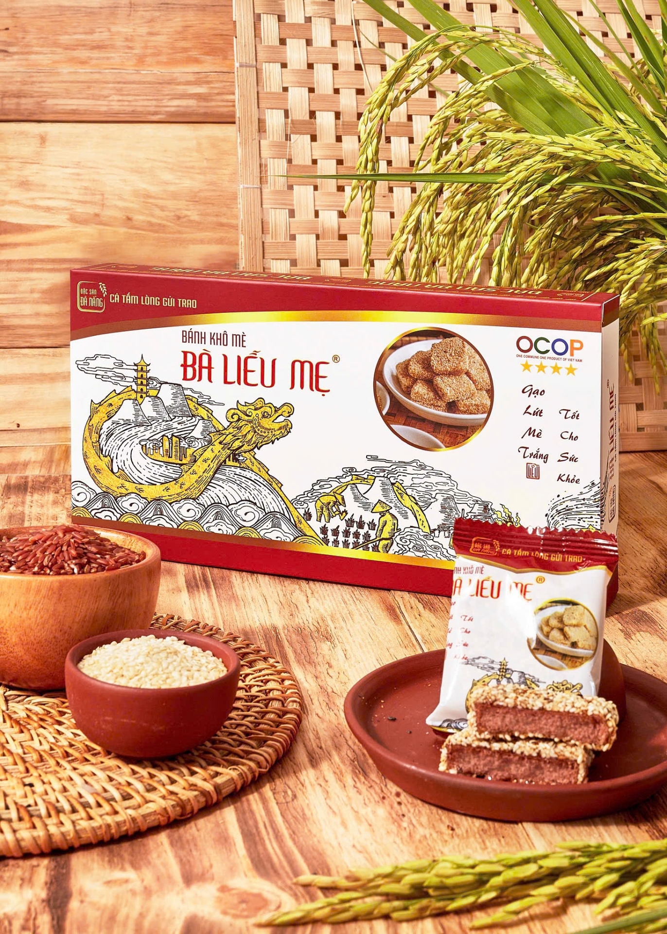 Bánh khô gạo lứt mè trắng