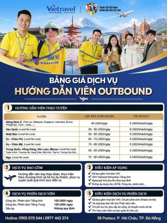Dịch vụ hướng dẫn viên du lịch Quốc Tế
